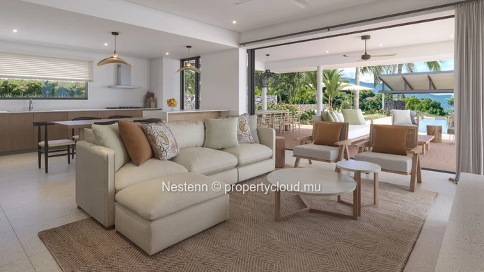 Epoustouflante villa de 4 chambres dans un cadre enchanteur offrant une vue sur le lagon