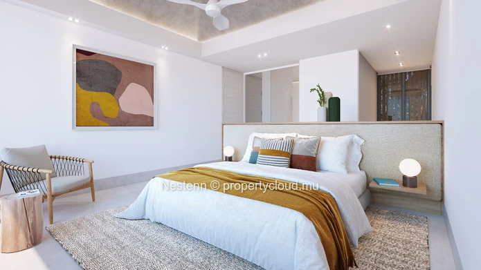 Villa contemporaine de 2 chambres vue golf avec piscine privée dans un domaine de renom