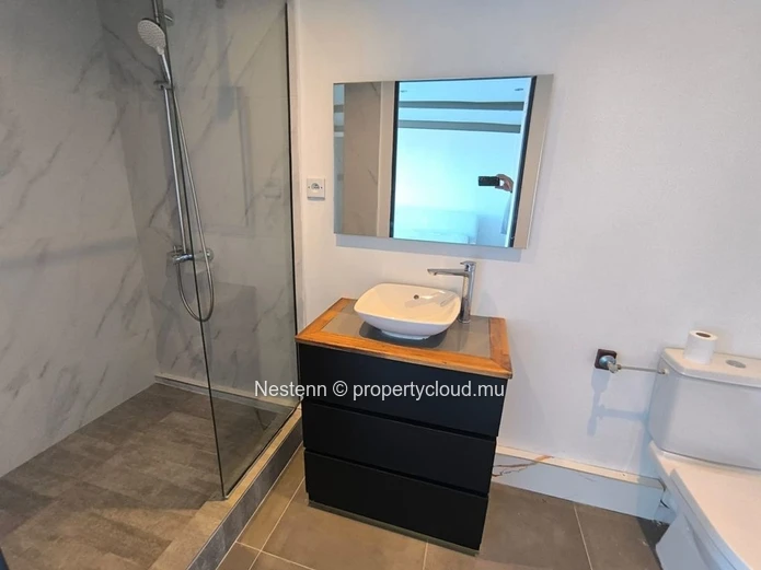 Modern 3-bedroom penthouse in Bain Boeuf with rooftop access, sea views, private lift, and close to shops. New PDS re...