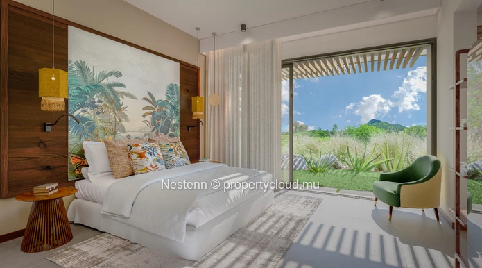 Villa de 4 chambres avec vue sur la péninsule du Morne dans un domaine d'exception avec Golf
