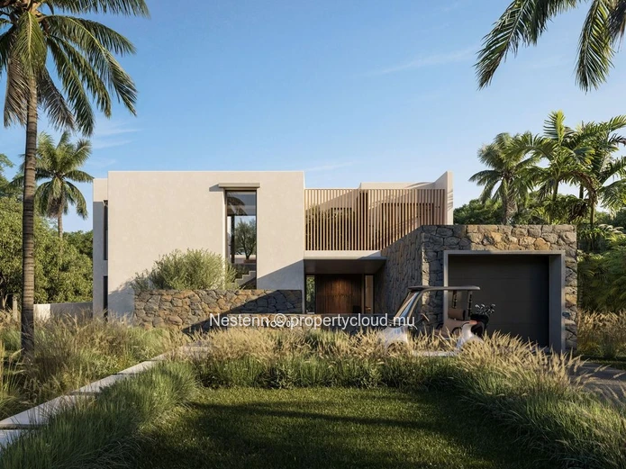Une villa sur mesure dans un domaine renommé, nichée dans un écrin de verdure luxuriante.