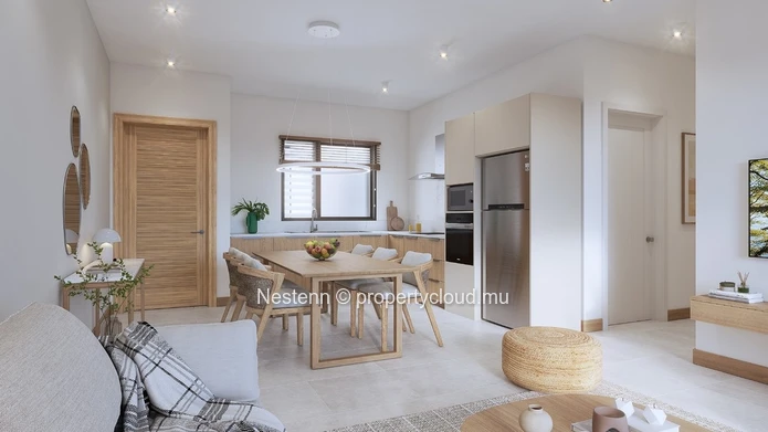 Appartement 3 chambres au rez-de-chaussée avec jardin.