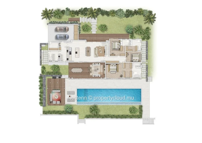 La charme créole d'une villa d'exception dans une zone résidentielle paisible