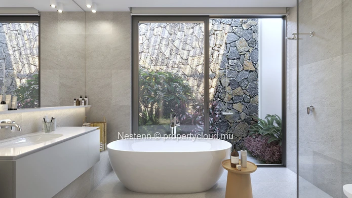 Villa contemporaine de 2 chambres vue golf avec piscine privée dans un domaine de renom