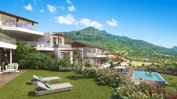 Penthouse de 3 chambres dans un domaine résidentiel - avec vue montagne et mer