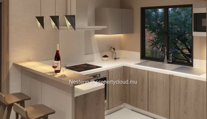 Maison moderne de 2 chambres avec terrasse couverte et bureau