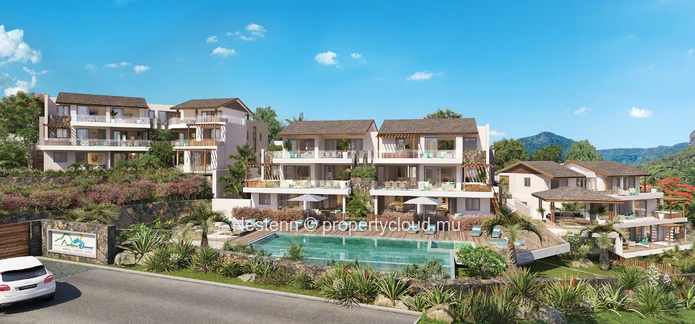 Appartement de 3 chambres avec vue mer dans un domaine résidentiel. 