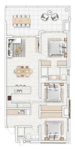 Vie côtière moderne – Appartement 3 chambres sur plan