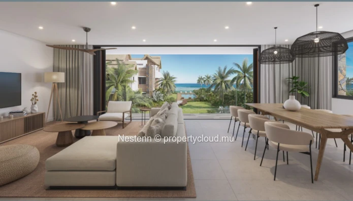 Superbe appartement de 3 chambres en rez de jardin pieds dans l'eau 