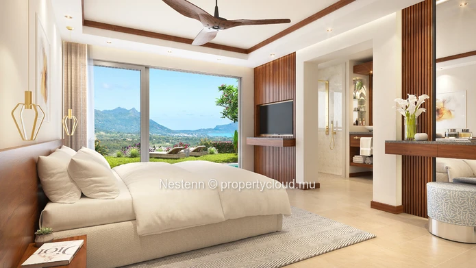 Penthouse de 3 chambres dans un domaine résidentiel - avec vue montagne et mer