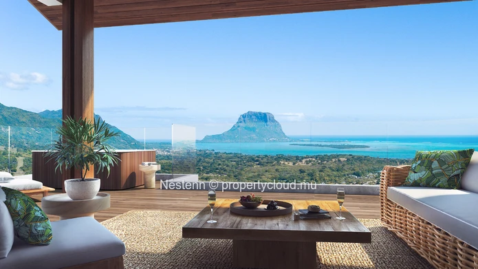 Penthouse de 3 chambres dans un domaine résidentiel - avec vue montagne et mer