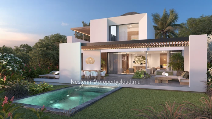 Villa contemporaine de 2 chambres vue golf avec piscine privée dans un domaine de renom