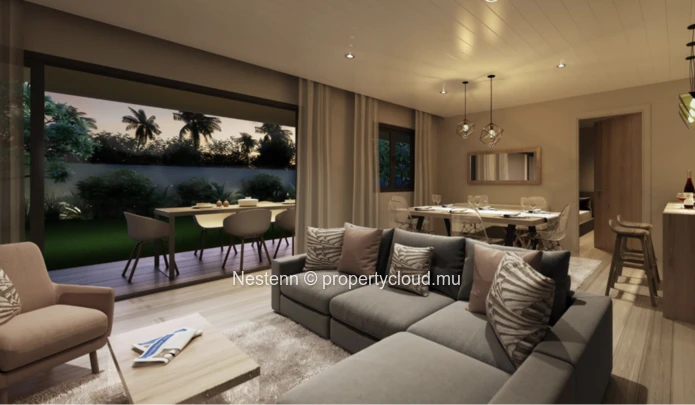 Maison moderne de 2 chambres avec terrasse couverte et bureau