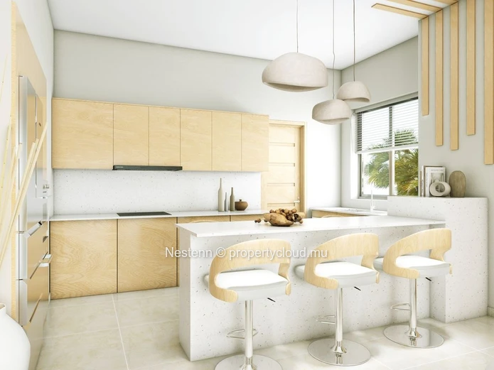 Contemporary 3-bedroom penthouse with sea view in Grand Gaube. Duplex, furnished, rooftop access, secure parking, und...