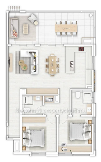 Vie côtière moderne – Appartement 2 chambres sur plan