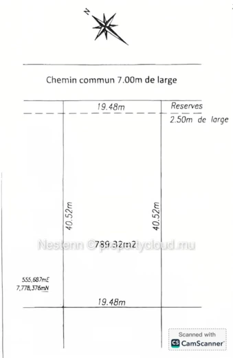 Prime land of 789.32 m² in a residence 