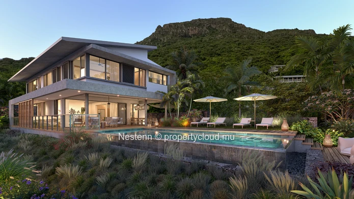Epoustouflante villa de 4 chambres dans un cadre enchanteur offrant une vue sur le lagon