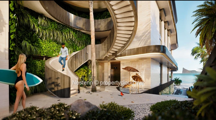 Beach Front Two-storey, 293 m² ground-floor apartment - Garden View