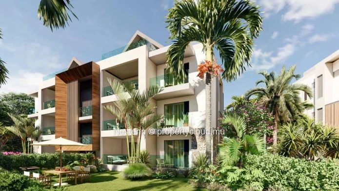 Contemporary 3-bedroom penthouse with sea view in Grand Gaube. Duplex, furnished, rooftop access, secure parking, und...