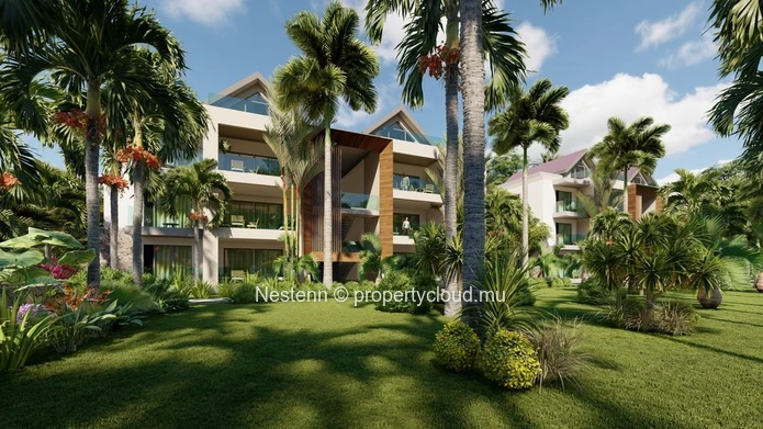Contemporary 3-bedroom penthouse with sea view in Grand Gaube. Duplex, furnished, rooftop access, secure parking, und...