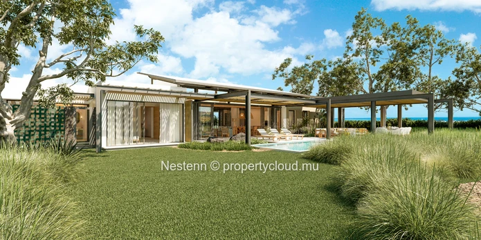Villa de 3 chambres avec vue sur le golf et la montagne de la Tourelle de Tamarin dans un domaine d'exception avec Golf
